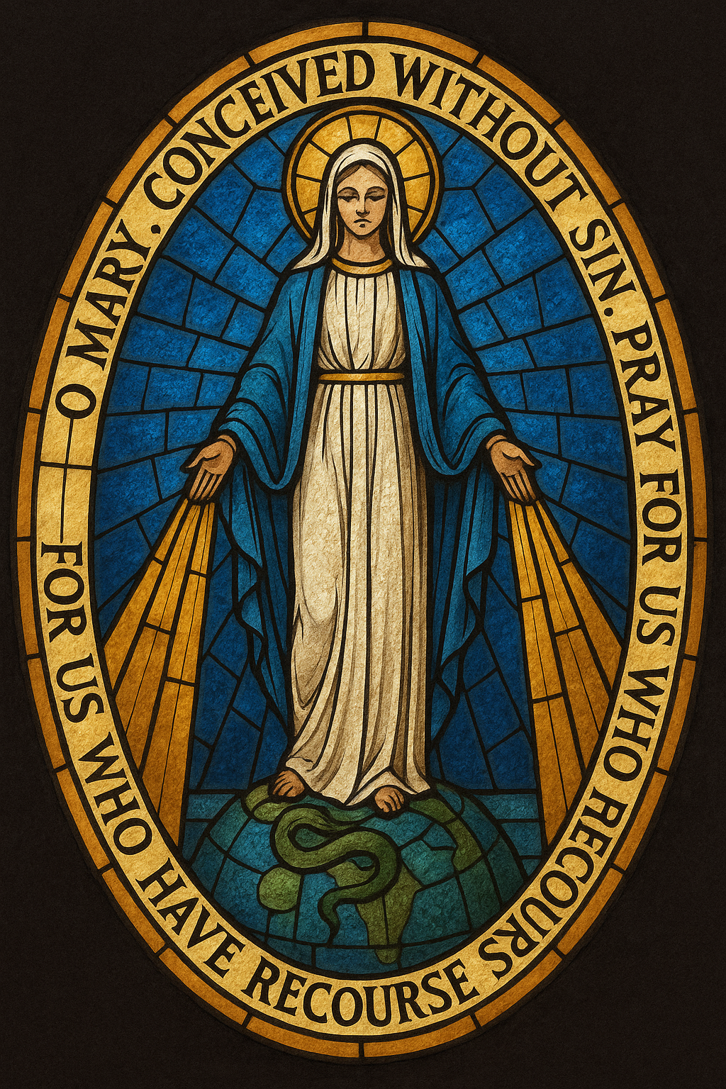 Stained-glass Miraculous Medal